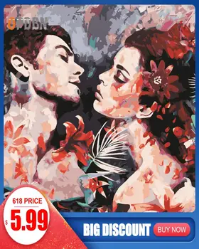 

OPDBN Wall Art Canvas Painting by Number Posters Handpainted Oil Painting Picture for Living Room Home Decor No Frame