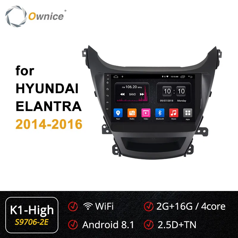 Ownice 360 Panorama Android 9,0 4G LTE SPDIF k3 k5 k6 автомобильный Радио плеер DVD gps для hyundai Avante 2011 2012 2013 - Цвет: S9706-2 K1 HIGH
