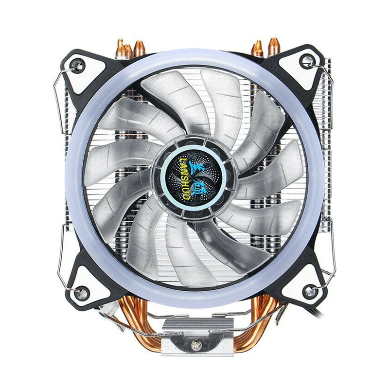 Кулер для процессора 4 тепловые трубки 3Pin 120 мм Led Rgb вентилятор бесшумный для Lga 775/115X/1366 Amd