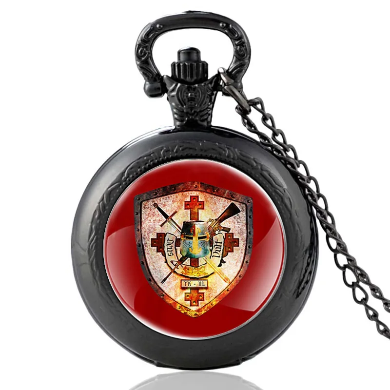 

Classic Ordre du Temple Cross Pattern Quartz Pocket Watch Men Women Pendant Necklace Hours Clock