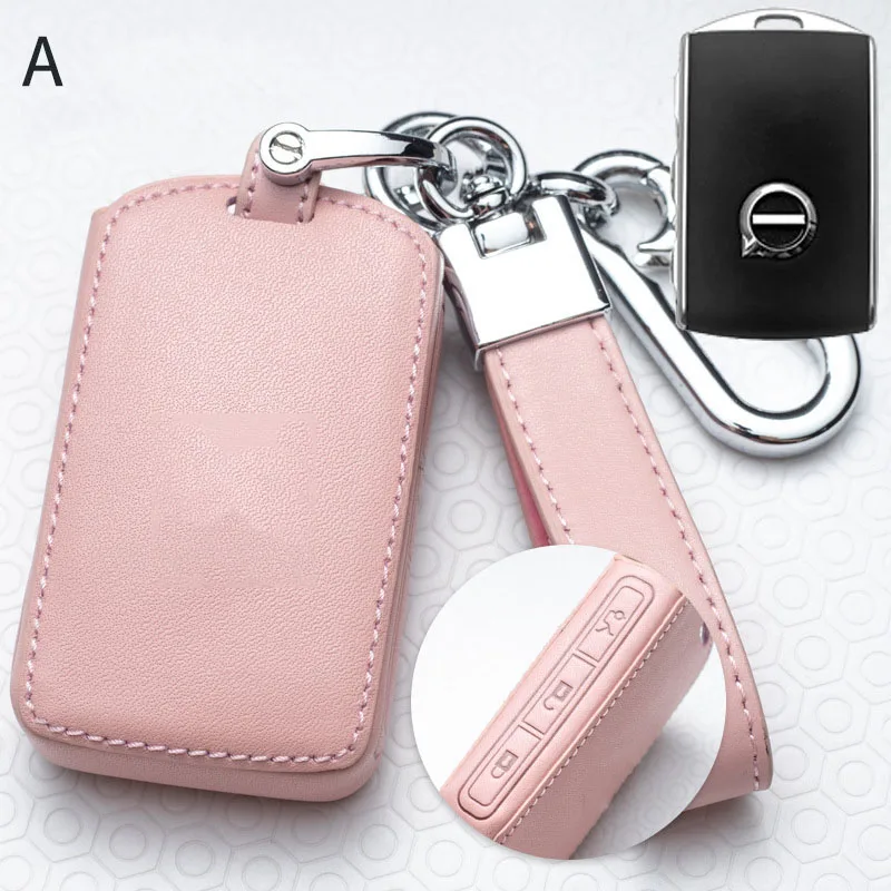 Leather Car Key Cover Case for volvo s90 2017 S90L t5 t6 2015 2016 t8 2017 XC60 2018 Car Auto Key Case Covers Protect
