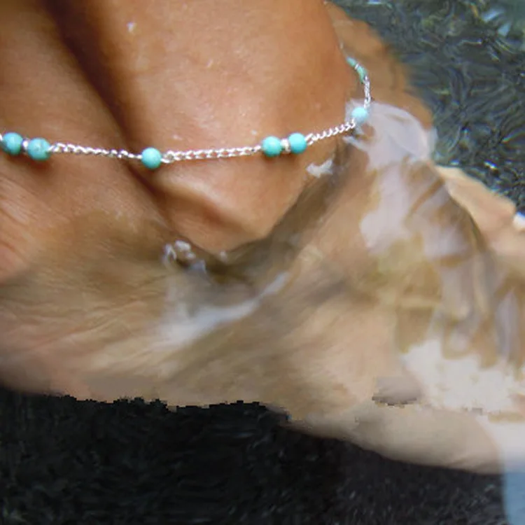 

European and American Jewelry Street Shoot the Same Paragraph Personality Fashion All Handmade Beads Pine Stone Beads Anklet