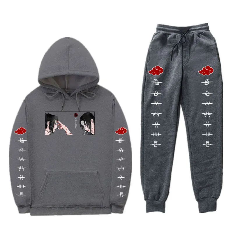 Аниме Наруто Itachi Uchiha sasuke мужские комплекты из 2 предметов спортивный костюм для