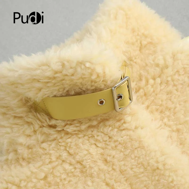 Pudi A59436 женская зимняя Натуральная Овечья шуба 70% утиный пух Классическая негабаритная Женская яркая повседневная Куртка парка
