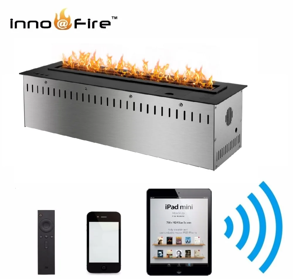 

hot sale 24 inches intelligent bio ethanol fireplace wifi remote