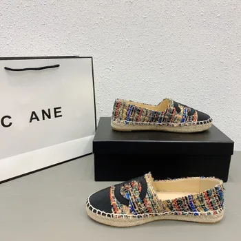 

2020 new small fragrant wind fisherman shoes casual shoes with increased straw woven platform loafers women's single shoes