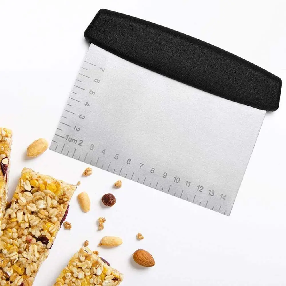 Bench Scraper Knife Stainless Steel Kitchen Pastry Metal Dough Cutter Icing Smoother Cake Decorating Scraper Dough Chopper dough scraper,dough cutter,cake scraper