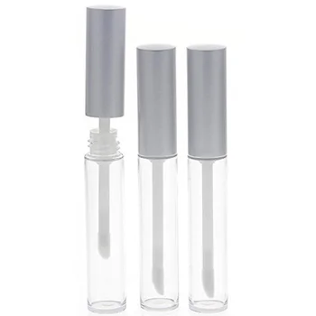 

3pcs 6ml Gloss Lip Balm Tubes Container Gloss Lip Wand Bottles Empty (Silver)
