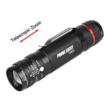 

Led Flashlight Ultra Bright Torch T6 Camping Light 5 Switch Modes With Clip