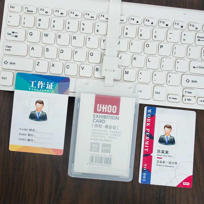 10pcs large name tag folder ID card box badge employee student neck badge label name tag sign sleeve