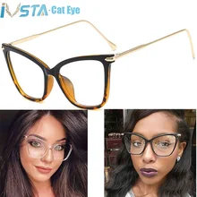 IVSTA Женские оправы для очков кошачий глаз для женщин, сексуальные большие роскошные брендовые дизайнерские оптические оправы для близорукости, Модные Винтажные