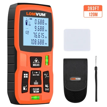 LOMVUM-Medidor de distancia Digital, Medidor de cinta métrica, regla láser, telémetro Digital, 120m