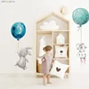 Pegatinas de pared de conejos y globos coloridos para decoración de habitación de niños, pegatinas de pared de conejo gris, adhesivo para pared de dormitorio infantil ► Foto 2/6