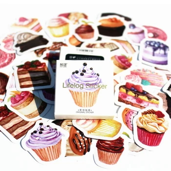 

40pcs Happy Birthday Purple Cake Memo Stickers Pack Posted It Kawaii Planner Scrapbooking Stationery Escolar School Supplies