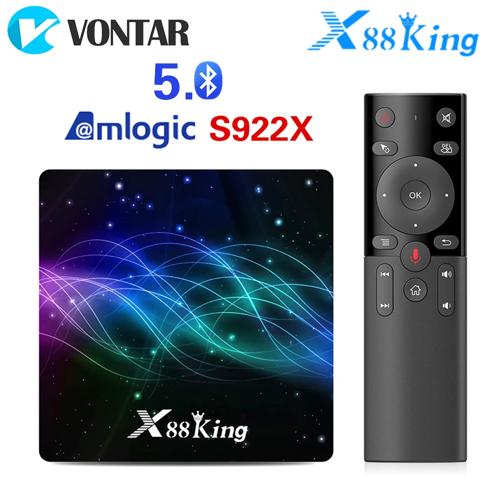 X88 King 4GB 128G Amlogic S922X TV Box Android 9.0 Dual Wifi BT5.0 1000M 4K Google Play Store Netflix Youtube 4K Media Player