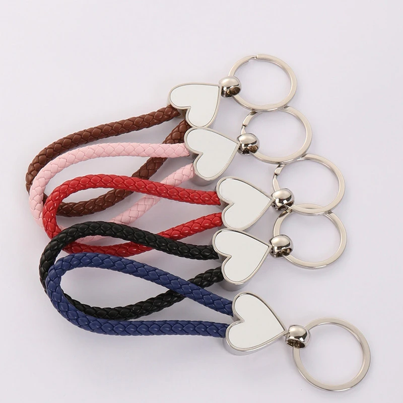 

5PCS Bulk Blank Sublimation Gift Keychain Holder with Printable Metal Plate for Heat Transfer Sublimation Blanks Accessories