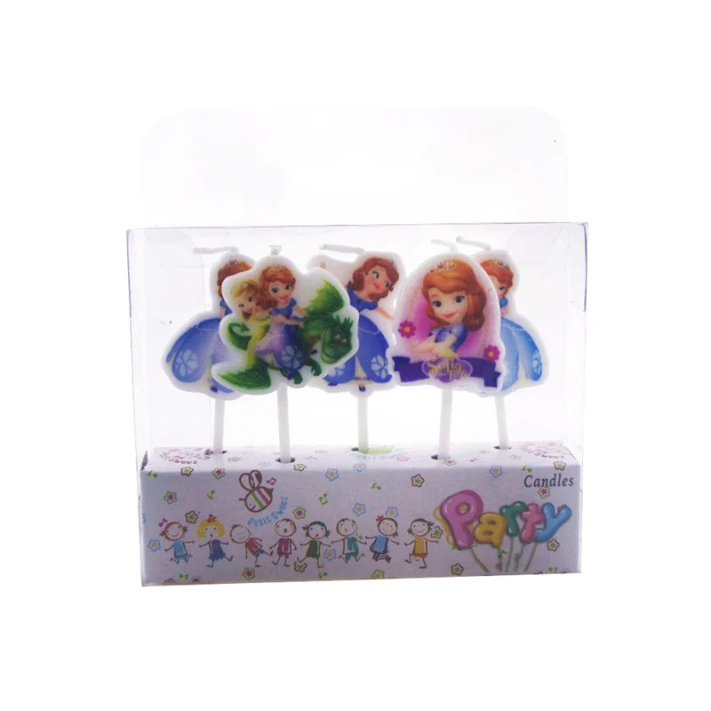 Candle-13-5PCS 5 шт./партия, топперы для торта с изображением Человека-паука Пикачу и Микки, украшения для дня рождения, Детские декоративные свечи с динозавром на день рождения - Цвет: Candle-13-5PCS