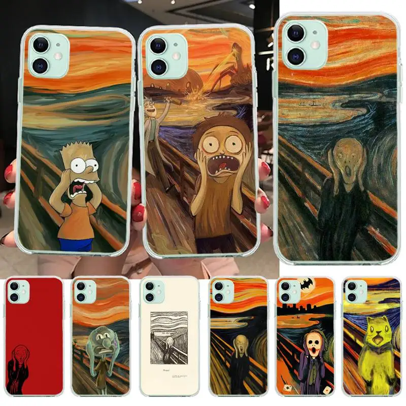 NBDRUICAI The Scream By Edvard Munch TPU Soft Phone Case Cover for iPhone 11 pro XS MAX 8 7 6 6S Plus X 5S SE 2020 XR cover | Мобильные