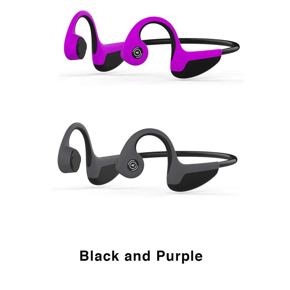 Black and Purple 2 шт. S. Wear Z8 Беспроводные наушники с костной проводимостью, спортивные наушники с защитой от пота, Bluetooth 5,0, новые технологии, Прямая поставка - Цвет: Black and Purple