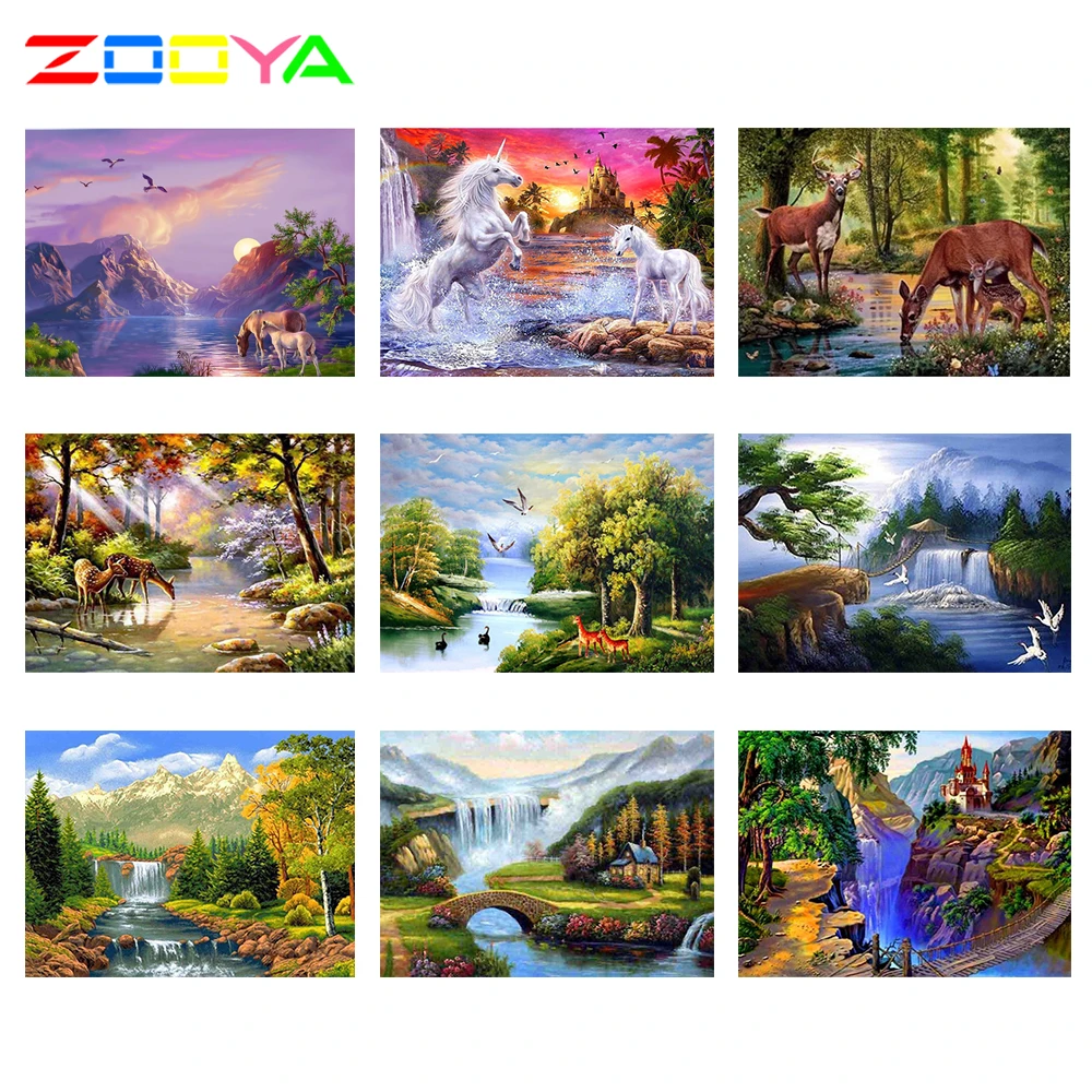 Zooya Diamond Embroidery Sale Scenery Rhinestone Pictures Painting Full Square Mountain Mosaic Cross StitchJq37 | Дом и сад