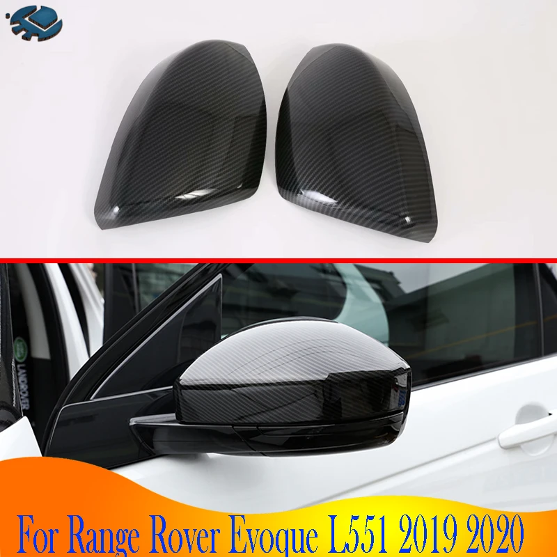 

For Range Rover Evoque L551 2019 2020 Car Accessories Carbon Fiber Style Door Side Mirror Cover Trim Rear View Cap Overlay