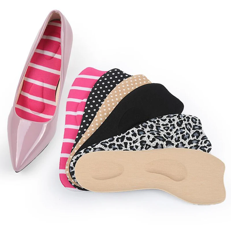 

1 Pair Soft Breathable Insole Self-adhesive Seven Insoles Points Elastic Anti-slip Insole Pads for High Heel Shoe
