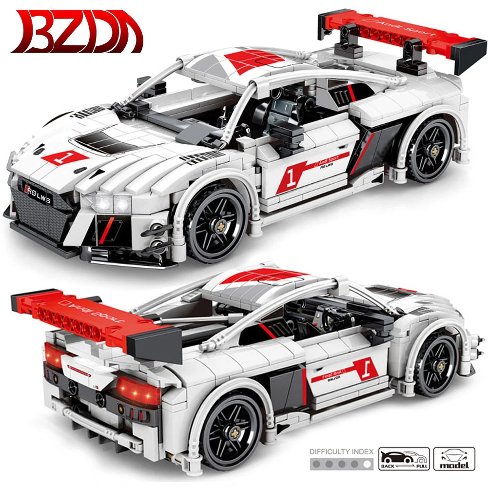 

BZDA Pull Back Racing Car blocks Technic Car City Speed Champion Model Building Blocks A8 Supercar Bricks Toys Christmas Gift