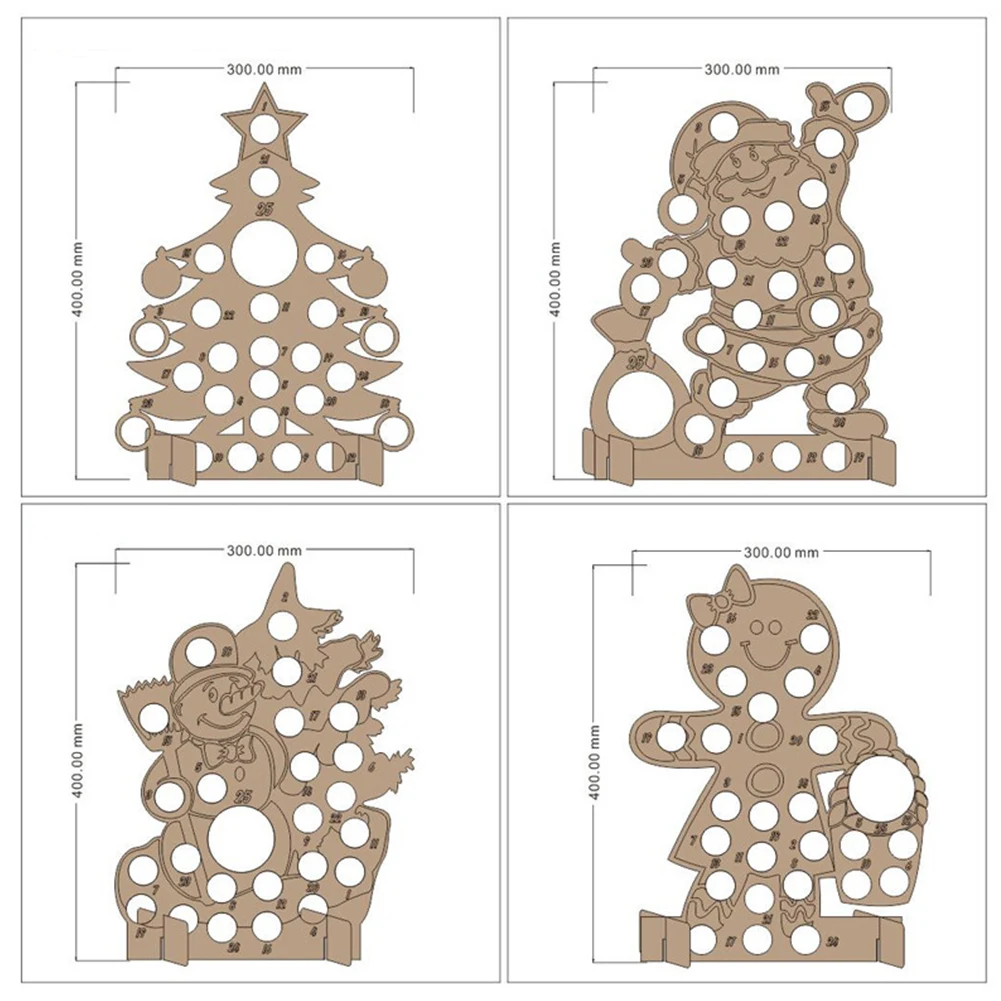 Адвент календарь деревянные праздничные детские настольные Свадебные украшения обратный отсчет шоколадный стенд дома Рождественская вечеринка Гладкий мультфильм