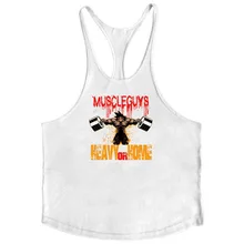 Wish Amazon/ летний стильный жилет из чистого хлопка с тонким шнурком и I-образной спинкой жилет с принтом Супер Саян из чистого хлопка