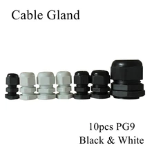 10 шт. PG13.5 кабельный ввод для 6-12 мм провода кабель CE белый черный IP68 Водонепроницаемый Нейлон Пластик резиновое уплотнительное кольцо уплотнительное уплотнение разъем