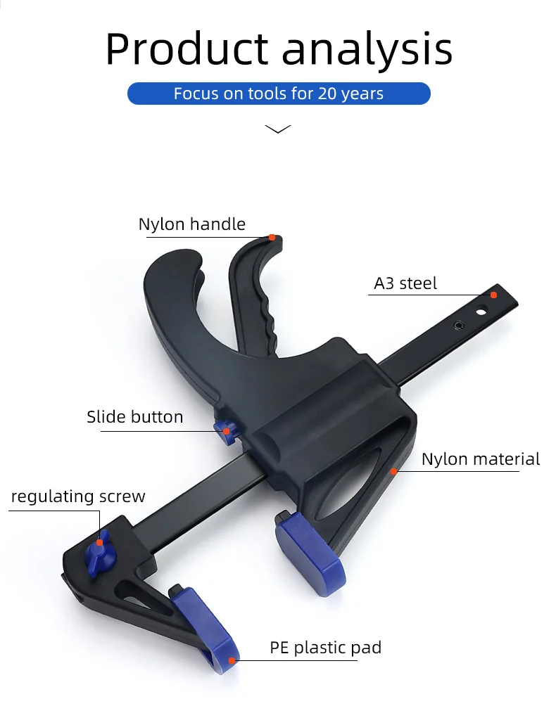 Woodworking Clamp Fast Fixing Clip Tools Multifunction Powerful Hand Pressure Clamping Device