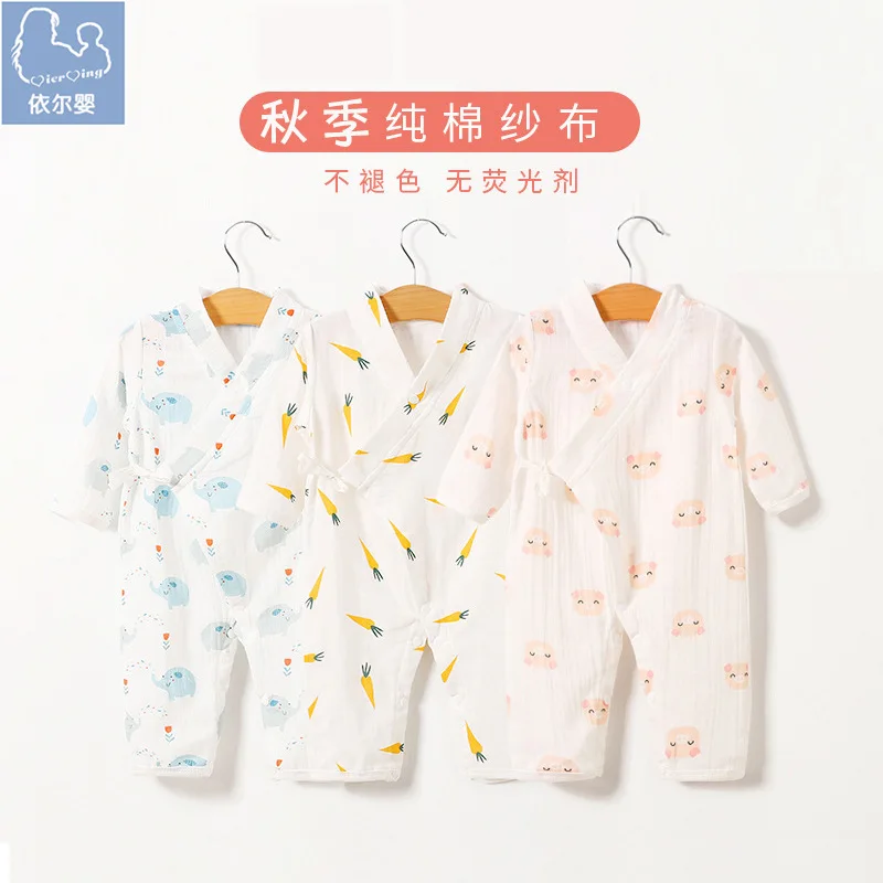 

2019 New Style Infant Gown Baby Clothes 0-1-Year-Old Baby Home Floral-Print BABY'S Footed Pajama