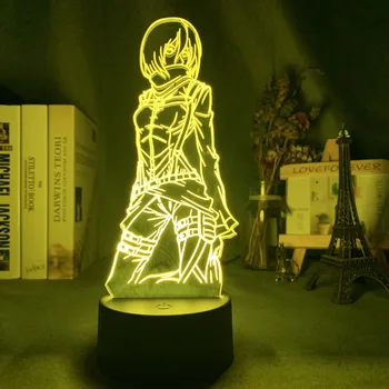 

3d Lamp Attack on Titan Mikasa Ackerman Figure Kids Nightlight for Room Decoration Led Color Changing Night Light Anime Gift