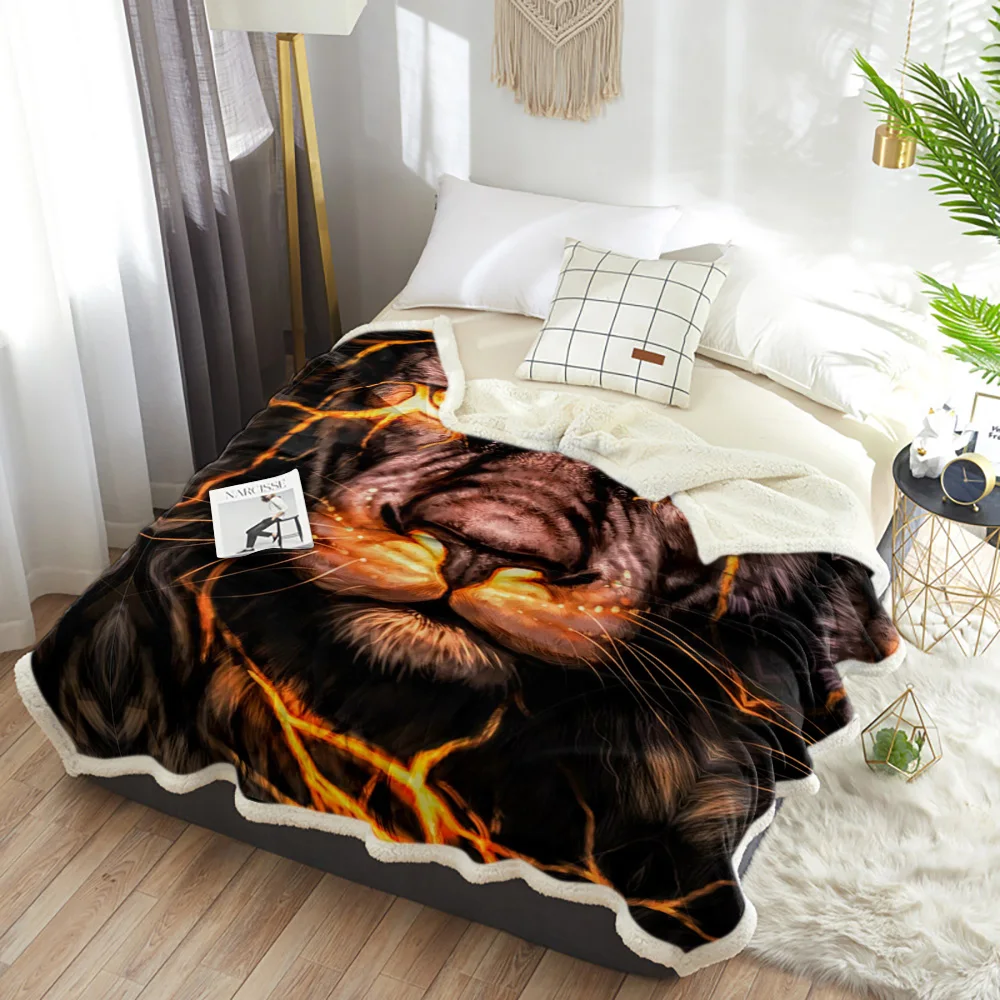 Зимнее кашемировое одеяло из шерпы, покрывало для кровати с ...