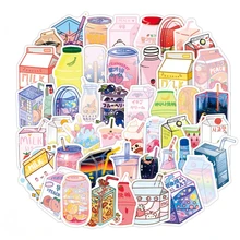 

50PCs Flavor Drinks Cute Cartoon Stickers Personality Girl Computer Luggage Mobile Phone Children Waterproof Stickers Toys