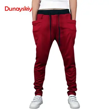 

2020 New Trend Men Casual Pants High Quality Hip Hop Harem Outwear Pants Big Pockets Solid Sweatpants 8 Colors Mens Joggers