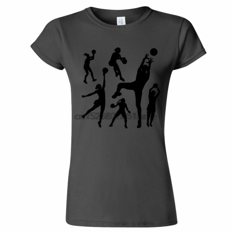 

NETBALL SILHOUETTE WOMENS T SHIRT TEAM HANDBALL SPORT GAME NET BALL GAME SPORTS