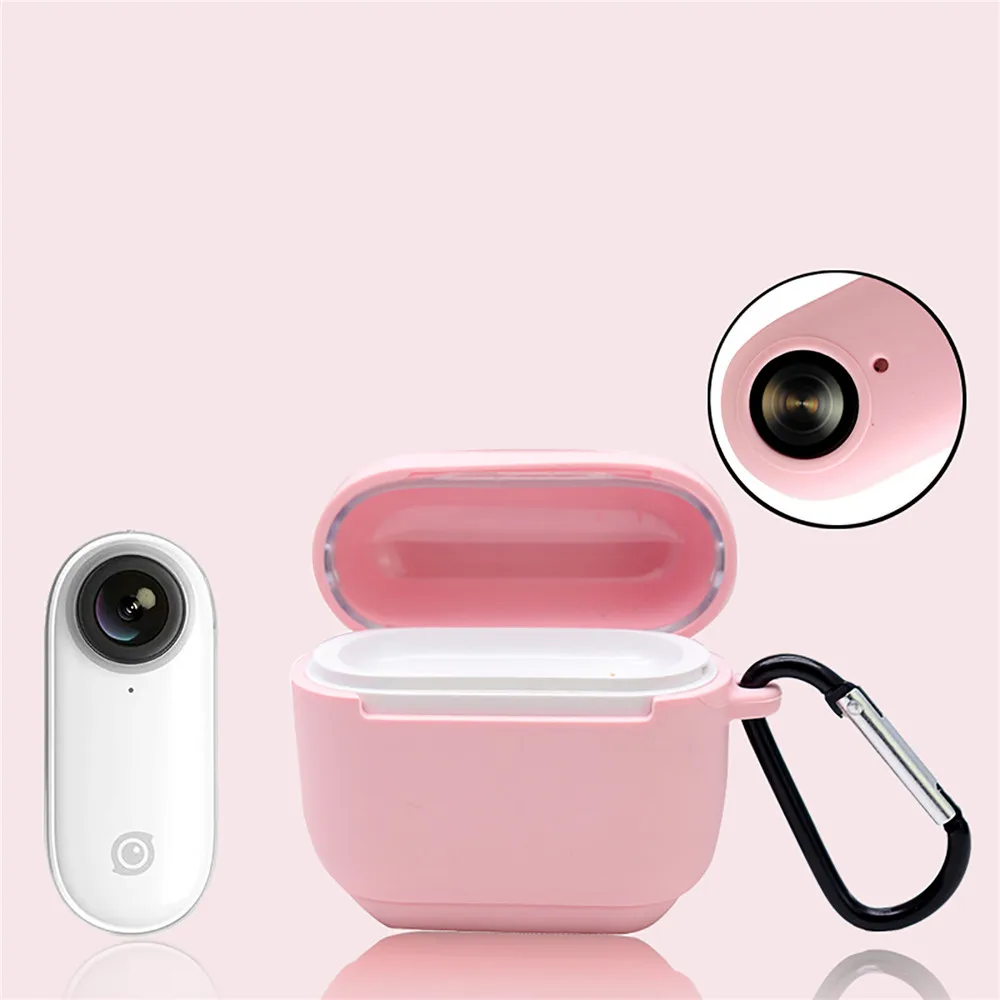 Silicone Shockproof Charging Case Cover& Protective Camera Case with Buckle for Insta 360 Go mini Action Camera Accessories