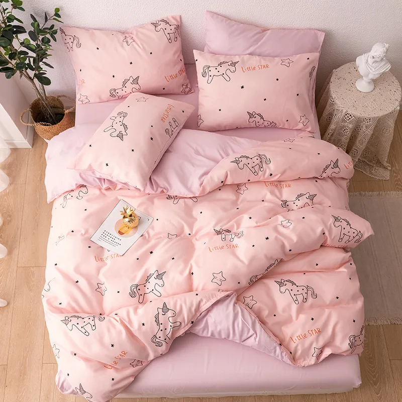 

Four Seasons Universal Pineapple Pattern Quilt Cover Pure Cotton Yellow Bed Sheet Comfortable Soft Bedding Set Cartoon Style