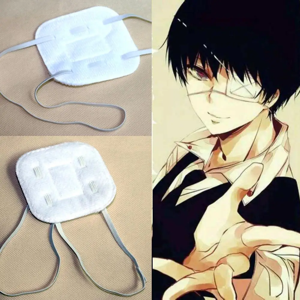 Классические аниме Токийский Гуль аксессуары для косплея Kaneki Ken хлопок Половина лица патч маска на глаза для вечеринки Хэллоуин Карнавал реквизит