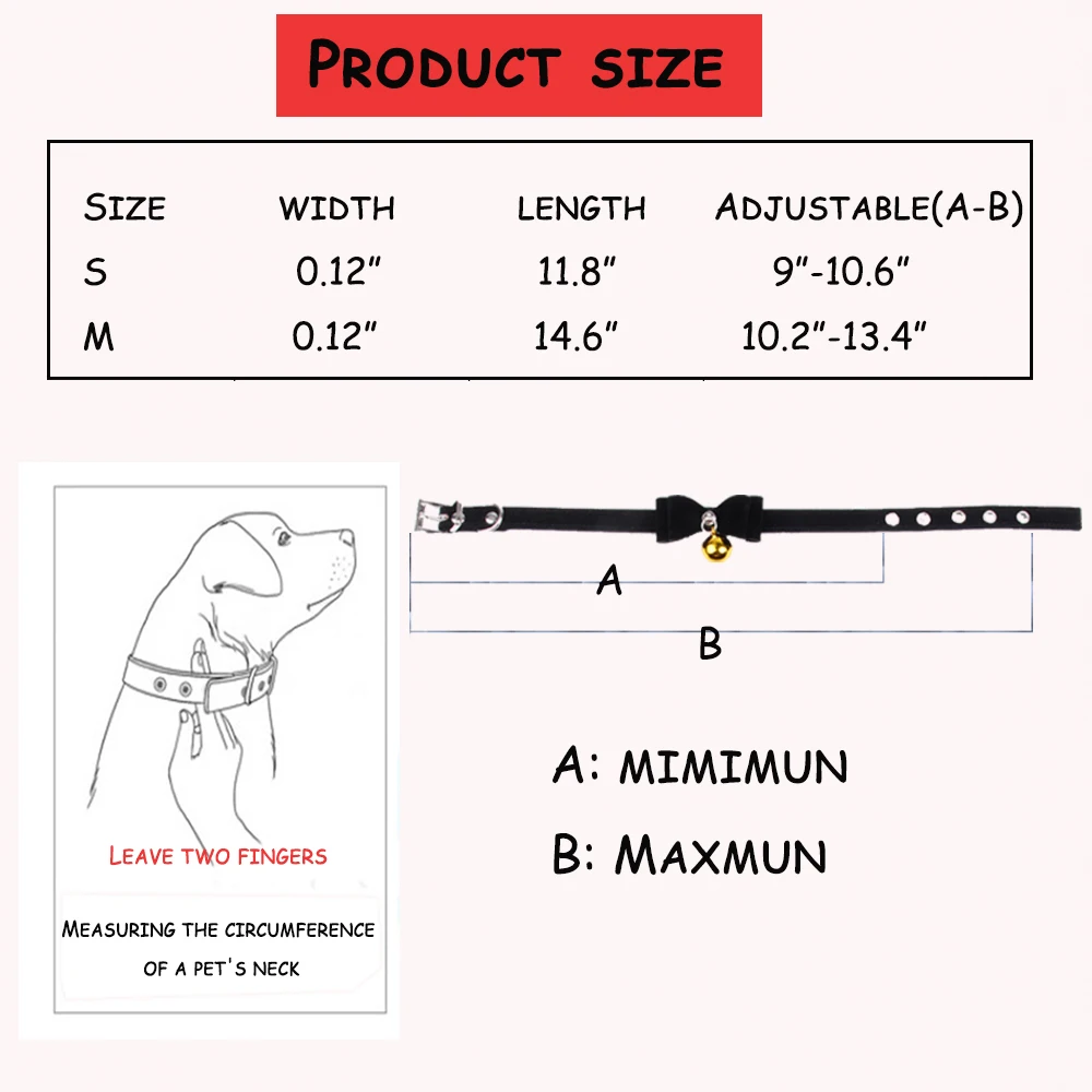 2 Pack/Set Cat Collar Breakaway with Bell - Bowtie Style for Kitty Adjustable 9-13.4