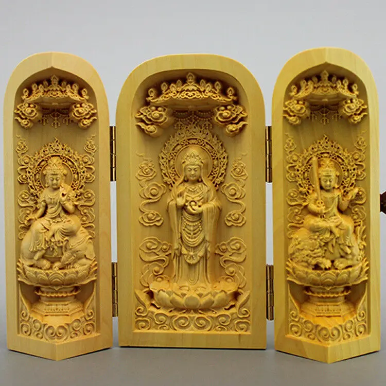 Резьба Manjusri Samantabhadra Будда в Южно-Китайском море Гуаньинь Bodhisattva | Дом и сад