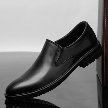 

Men Shoes Genuine Leather slip on fashion Men Casual Shoes Black Real Leather Shoes Slip on Men Loafers Shoes moccasins s5