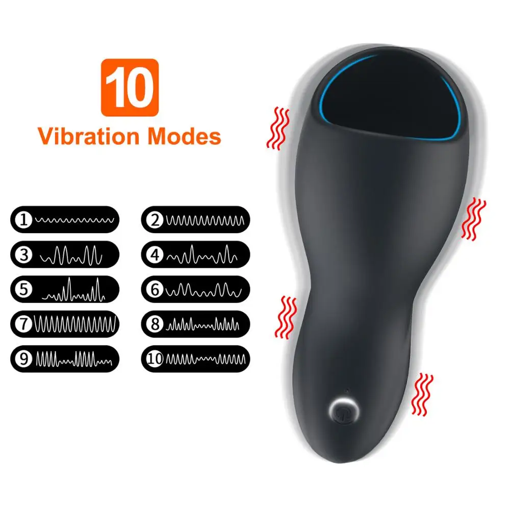 Cena 10 trybów Penis Delay Trainer masturbacja wibrator automatyczny orgazm oralny Sex Glans stymulować masażer dorosłych zabawki erotyczne dla mężczyzn