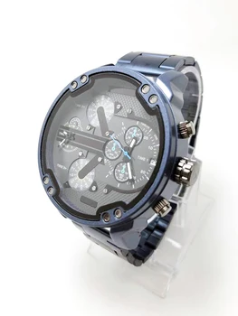 

Luxury DZ Blue Watch Display Business Watches for Men Red Steel Strip Sport Quartz Chronograph Watch Dz Style Relogio Masculino
