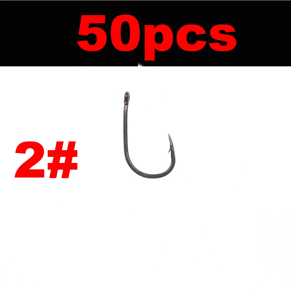 50pcs barbed size 2 JIGEECARP 50 шт. грубые крючки для ловли карпа, очень сильные Крючки для ловли карпа, острые Крючки для рыбы#2#5#6#7#8 - Цвет: 50pcs barbed size 2