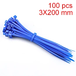100 шт./упак. 3*200 мм в ширину 3 мм заводские стандартные многоцветные самоблокирующиеся пластиковые нейлоновые кабельные стяжки - Цвет: blue