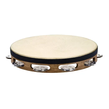

Tah1wb traditional tambourine 10 ", with skin, 1 row of bells, Brown, Meinl