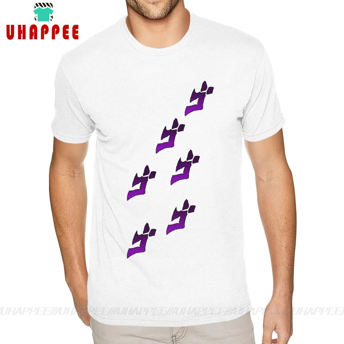 Cool Jojo's Bizarre Adventure Menacing T-Shirt for Men Bespoke Short Sleeve Ultra Cotton White Crew Tee | Мужская одежда