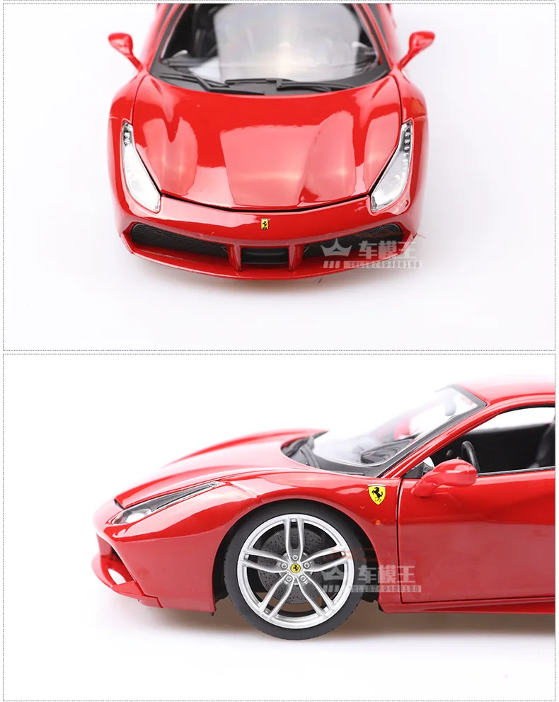 1:18 Высокая литая модель машины Модель Ferrari модель автомобиля 488GTB по форме спортивного автомобиля коллекция моделей для детей Подарки